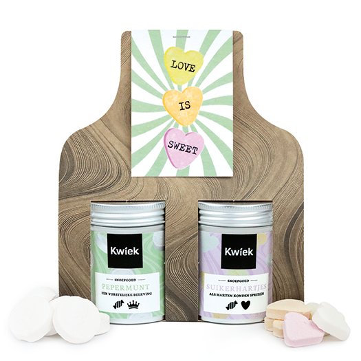 Love is sweet - Snoeptas met twee blikjes snoep // Maartje 