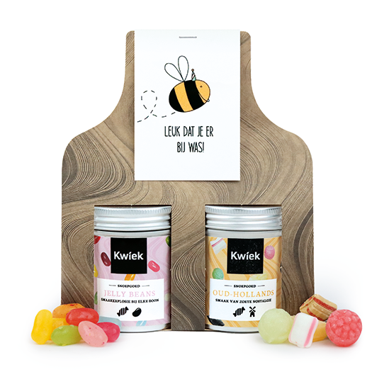 Leuk dat je er bij was! - Snoeptas met twee blikjes snoep // Eef