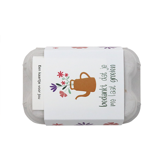 Zaadbommetjes in eierdoosje - Bovenaanzicht wikkel