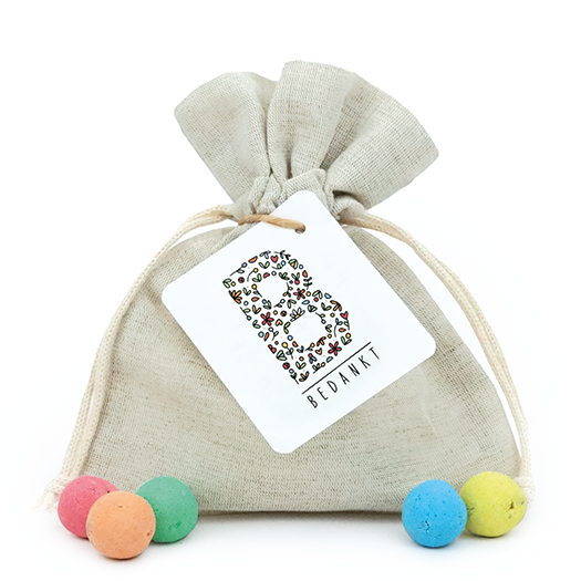 Zaadbommetjes in linnenzakje - Bedankt - Hoofdfoto