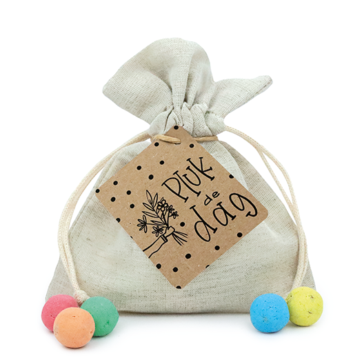 Zaadbommetjes in linnenzakje - Pluk de dag - Hoofdfoto