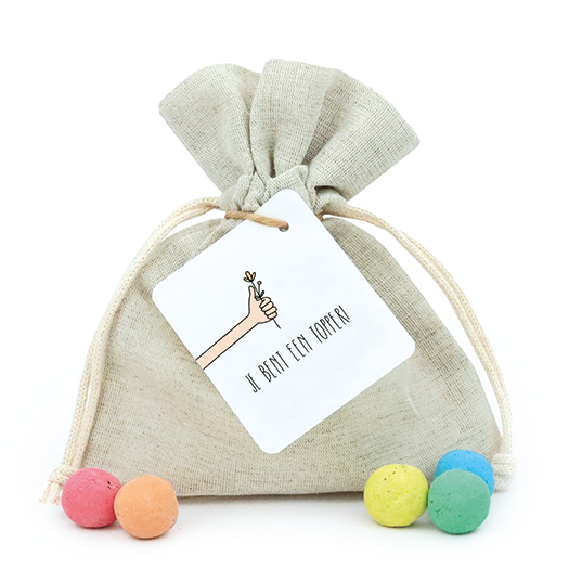 Zaadbommetjes in linnenzakje - Jij bent een topper - Hoofdfoto