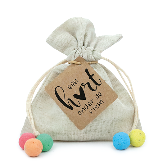 Zaadbommetjes in linnenzakje - Een hart onder de riem - Hoofdfoto