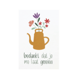 Voorkantfoto kaartje 75 x 110 met de tekst &lsquo;Bedankt dat je me laat groeien&rsquo;
