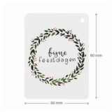 Label - Fijne feestdagen | 60 x 80 mm | Maatgeving