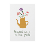 Ansichtkaart 100 x 148 mm met de tekst &lsquo;Bedankt dat je me laat groeien&rsquo;