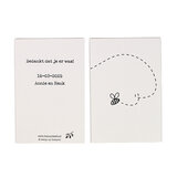 Voor- en achterkant kaartje met eigen gedrukte tekst