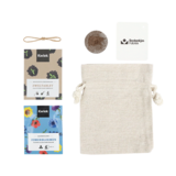 Brievenbus bedankje - Zaden in linnenzakje met ansichtkaart