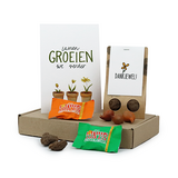 Brievenbus bedankje - Bloembollen in kraft buidel met ansichtkaart