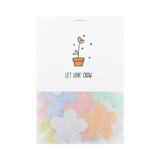 Let love grow - Groeiconfetti in pergamijn zakje met klapkaartje // Eef