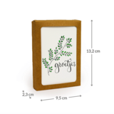 Groetjes - Bedankje zaden in glazen flesje met kaart en standaard