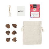 Brievenbus bedankje - Bloembollen in linnenzakje met ansichtkaart