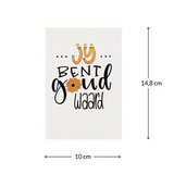 Brievenbus bedankje; groeiconfetti in pergamijn zakje met ansichtkaart in kraft envelop