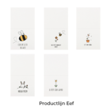 Brievenbus bedankje; groeiconfetti in pergamijn zakje met ansichtkaart in kraft envelop