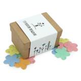 Een bloeiend nieuwjaar - Groeiconfetti in papier mach&eacute; doosje // Eef