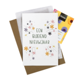 Bloemenzaden met kaart 'Een bloeiend nieuwjaar' verpakt in pergamijn zakje // Floralis