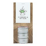 Jij verdient al het geluk - Kaarsenzandtas met 3 blikjes // Eef