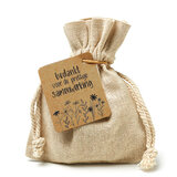 Zaden in linnenzakje - Bedankt voor de prettige samenwerking - Hoofdfoto