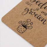 Zaden in linnenzakje - Bedankjes dat je me laat groeien - Sfeerfoto label