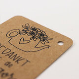 Zaden in linnenzakje - Bedankt voor de goede zorg - Sfeerfoto label