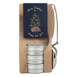 Theetas met 3 blikjes en thee-ei knijper - Merry Christmas and a happy new year - Hoofdfoto