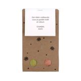 Zaadbommetjes in buidel - Buidel achterkant met tekst