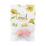 Zaadbommetjes in pergamijn zakje met klapkaartje - Jij bent goud waard - Hoofdfoto