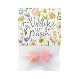 Zaadbommetjes in pergamijn zakje met klapkaartje - Vrolijk Pasen - Hoofdfoto