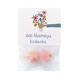 Zaadbommetjes in pergamijn zakje met klapkaartje - 1000 bloemetjes bedankt - Hoofdfoto