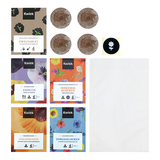 Brievenbus bedankje - zadenpakket (4 zakjes) met zweltabletten met ansichtkaart