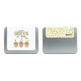 Geschenkenblik - Voor- en achterkant 'Samen groeien we veder' wikkel