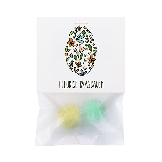 Fleurige paasdagen - Zaadbommetjes in pergamijn zakje met klapkaartje // Eef