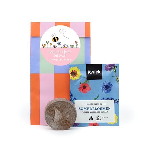 Leuk dat je er bij was!- zaden in cadeauzakje