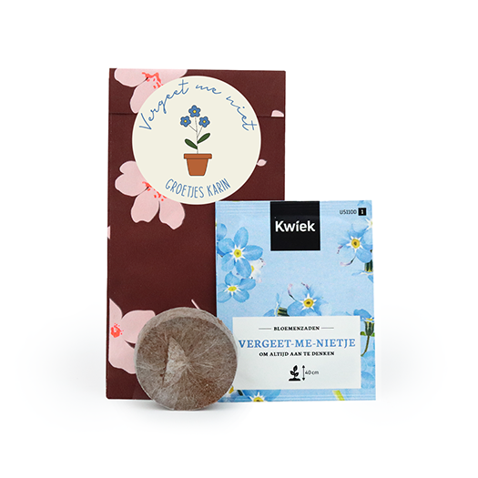 Vergeet me niet - zaden in cadeauzakje