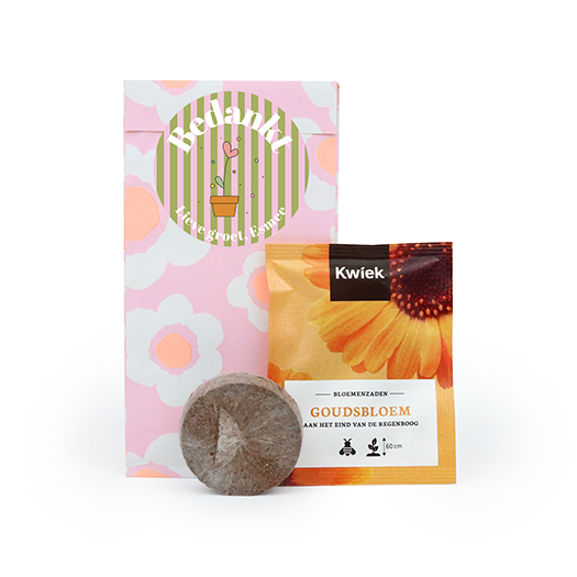Bedankt - zaden in cadeauzakje