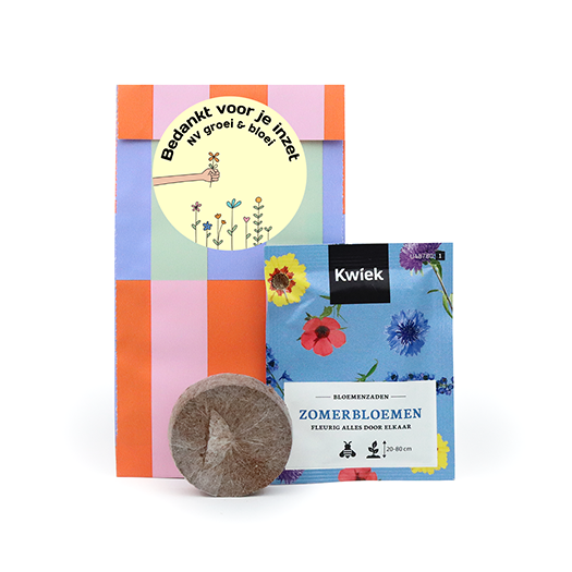 Bedankt voor je inzet - zaden in cadeauzakje