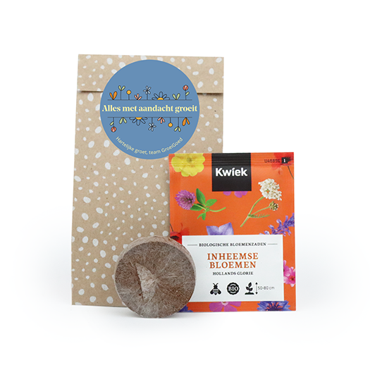 Alles met aandacht groeit - zaden in cadeauzakje