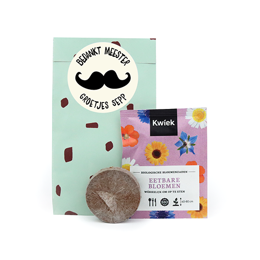 Bedankt meester - zaden in cadeauzakje