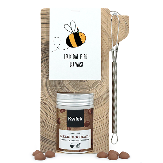 Leuk dat je er bij was! - Chocolademelk in tas met mini garde // Eef