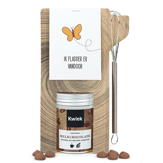 Ik fladder er vandoor - Chocolademelk in tas met mini garde // Eef