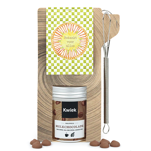 Bedankt voor alles - Chocolademelk in tas met mini garde // Mijksje