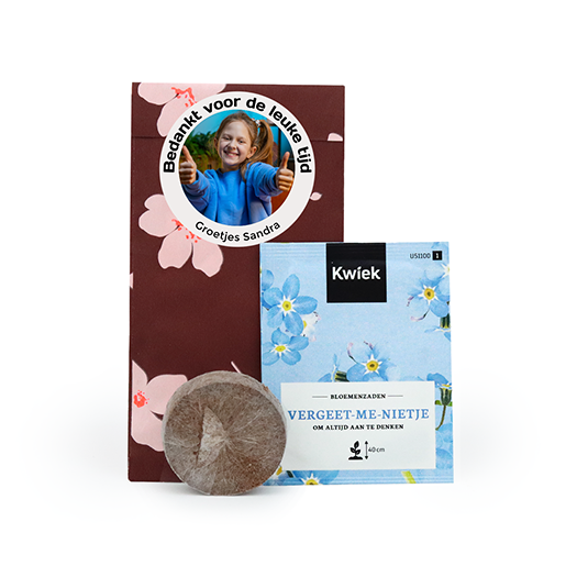 Bedankt voor de leuke tijd - zaden in cadeauzakje