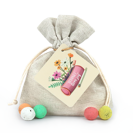 Bedankt lieve juf - Zaadbommetjes in linnenzakje // Annelies