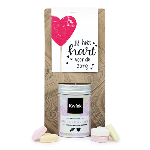 Jij hebt hart voor de zorg - Snoeptas met blikje snoep // Maartje