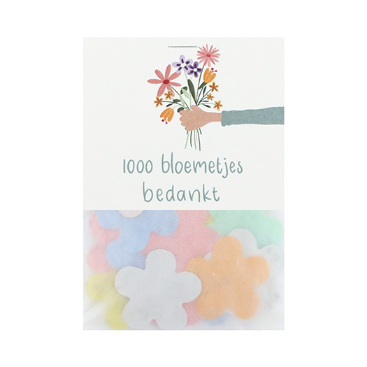 1000 bloemetjes bedankt - Groeiconfetti in pergamijn zakje met klapkaartje // Floralis