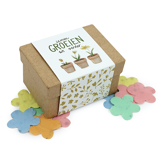 Samen groeien we verder - Groeiconfetti in papier mach&eacute; doosje // Mijksje