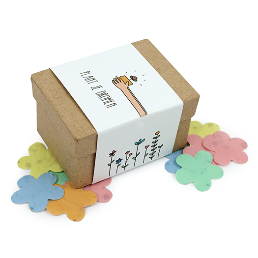 Plant je dromen - Groeiconfetti in papier mach&eacute; doosje // Eef