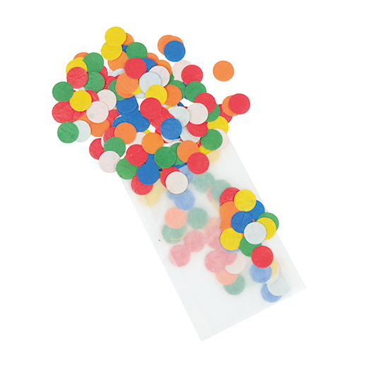 Ronde groeiconfetti  - circa 250 stuks