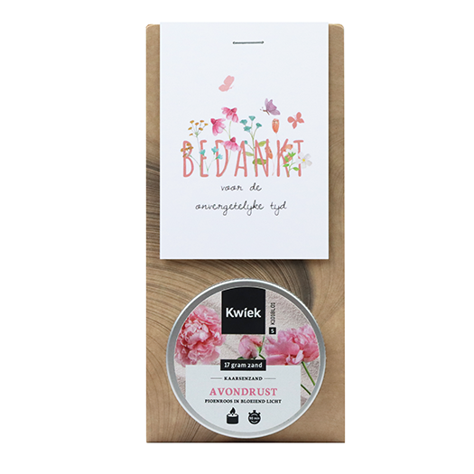 Bedankt voor de onvergetelijke tijd - Kaarsenzand in buidel // Mijksje