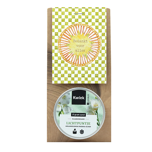 Bedankt voor alles - Kaarsenzand in buidel // Mijksje